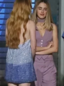 Harper Coleman Film Freakier Friday Julia Butters Light Purple Vest and Pant Trousers