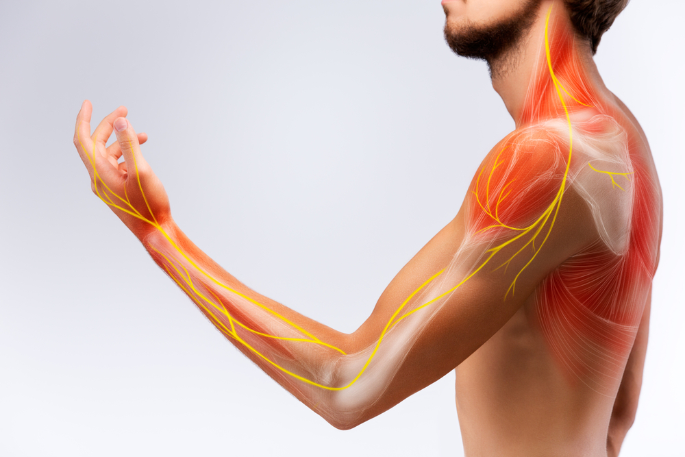 human showing a nerve pain