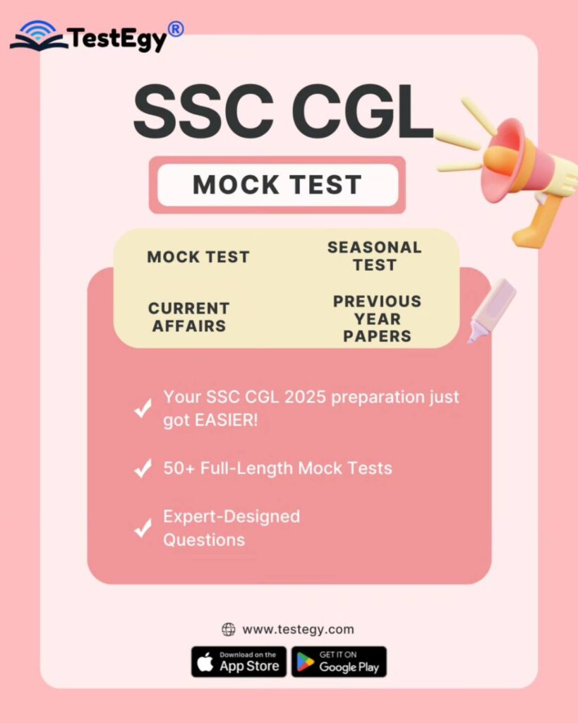 SSC CGL Mock Test, SSC CGL Tier 1 Test Series, SSC CGL Tier 2 Practice Test, TestEgy SSC CGL, SSC CGL Online Preparation, SSC CGL Exam Mock Tests, SSC CGL Test Series 2026, SSC CGL
