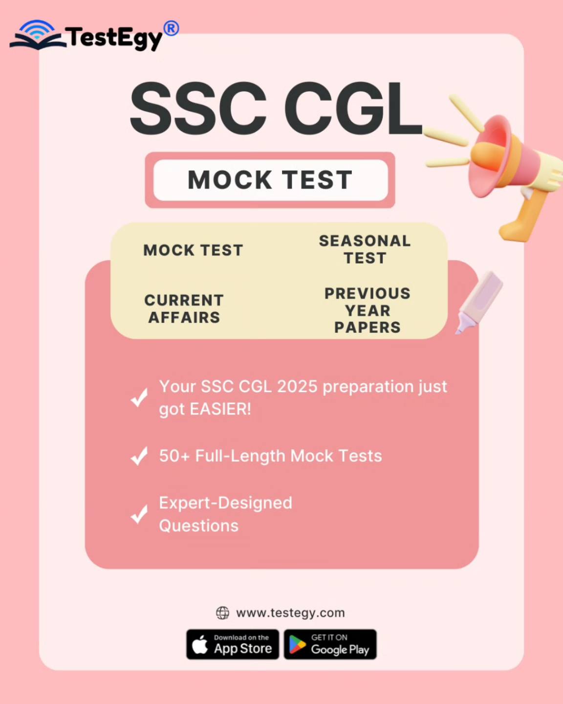 SSC CGL Mock Test, SSC CGL Tier 1 Test Series, SSC CGL Tier 2 Practice Test, TestEgy SSC CGL, SSC CGL Online Preparation, SSC CGL Exam Mock Tests, SSC CGL Test Series 2026, SSC CGL