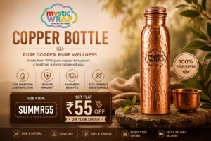 Copper Bottle, Hammered Copper Bottle, Tamba Water Bottle, Copper Bottle 1000 ML, Hammered Copper Tamba Water Bottle 1000 ML, Pure Copper Hammered Water Bottle, Hammered Copper Bottle, Tamba Water Bottle 1 Litre, Pure Copper Bottle India, Ayurvedic Water Bottle, Copper Bottle Benefits, MysticWrap Copper Bottle