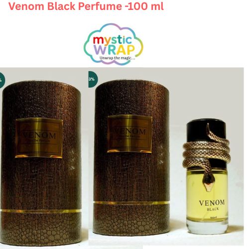 Venom Black Perfume, men's Eau de Parfum, long-lasting men's fragrance, woody spicy perfume, 100 ml perfume for men, Venom Black Perfume -100 ml, Eau de Parfum, Mystic Wrap Venom Black Perfume