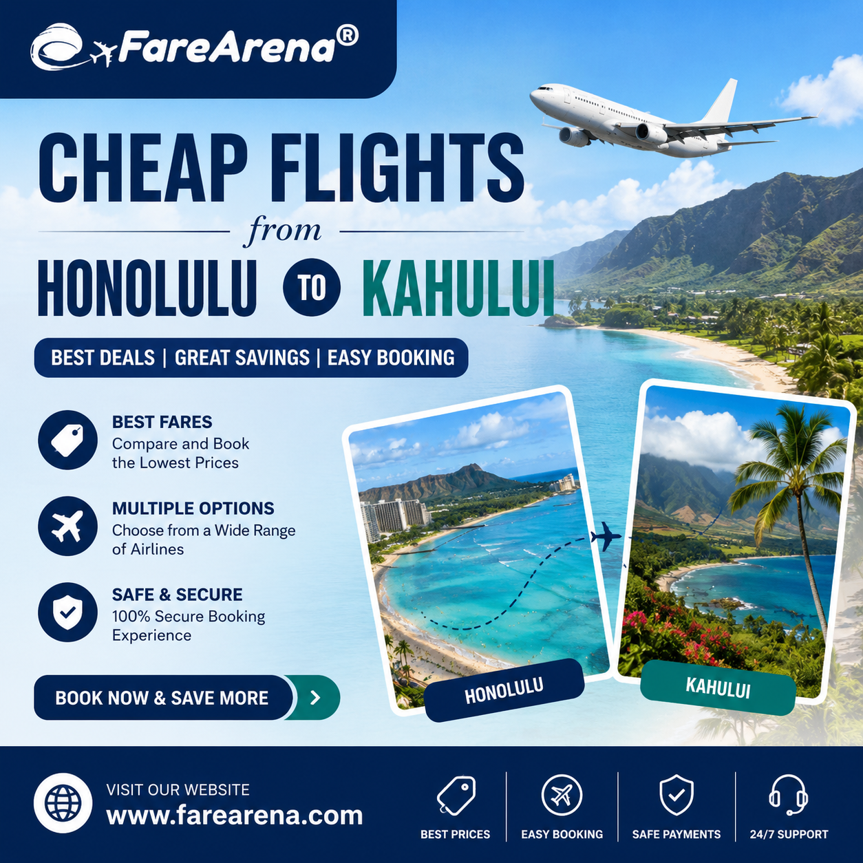Honolulu to Kahului flights, cheap flights Honolulu to Kahului, Honolulu to Kahului airfare, book flights Honolulu Kahului, Honolulu Kahului airline tickets, inter-island flights Hawaii, lowest fare Honolulu to Kahului, Flight tickets from Honolulu to Kahului, Cheap Flights from Honolulu to Kahului, FareArena