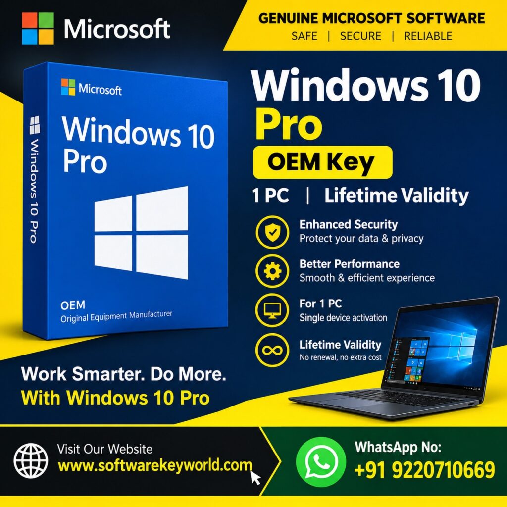 Windows 10 Home key, Windows 10 Home OEM key , OEM license, lifetime activation, 1 PC license, digital key, Windows activation, genuine Windows license, SoftwareKeyWorld