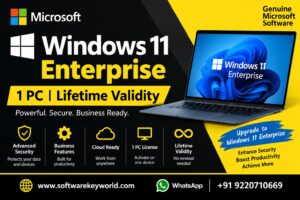 Windows 11 Enterprise key, lifetime license, 1 PC activation, genuine software key, enterprise operating system, digital license download, secure Windows upgrade