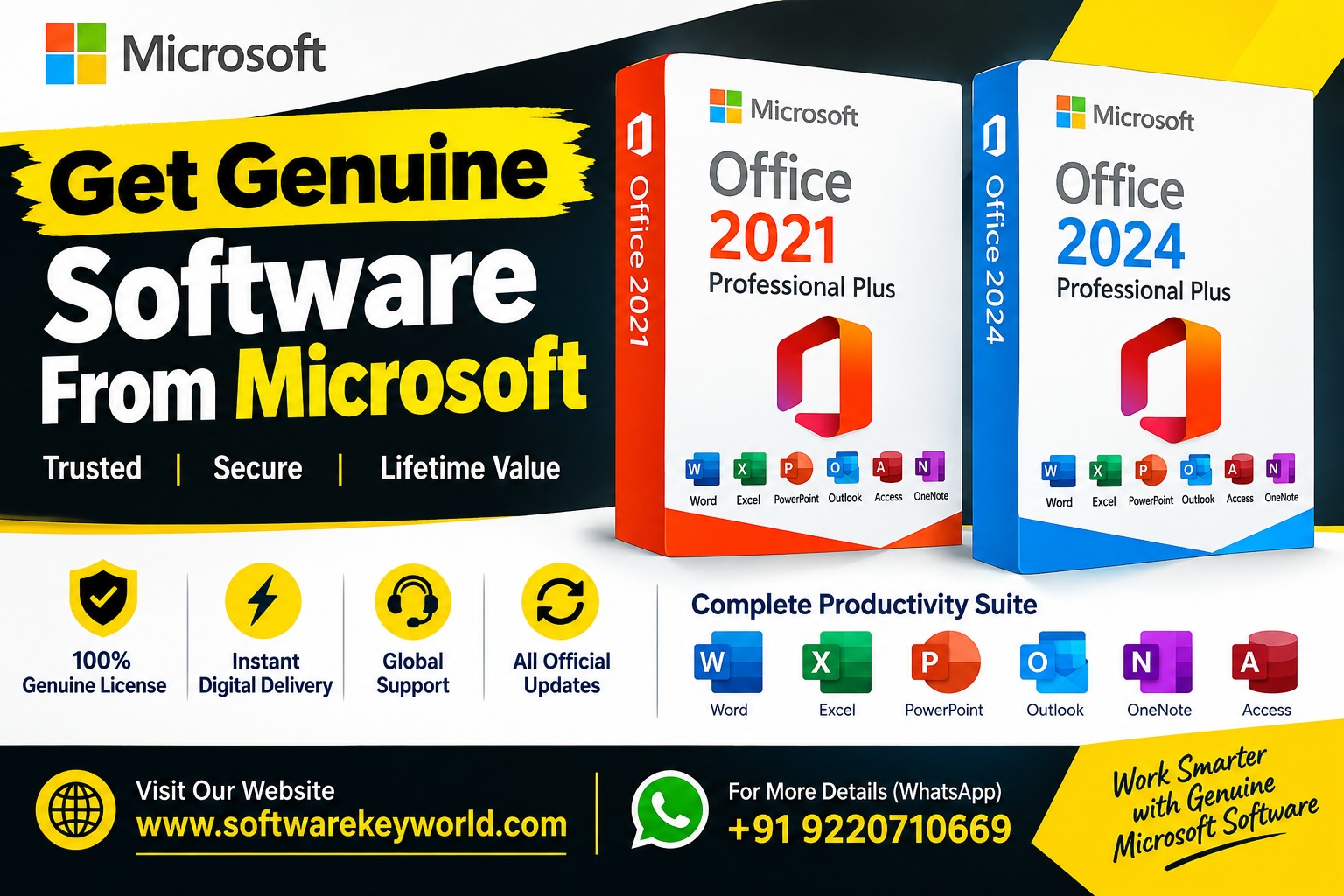 Microsoft Office 2021, Microsoft Office 2024, Genuine Microsoft software, Office lifetime license, Buy Office key, Office for Windows/Mac, Productivity software suite