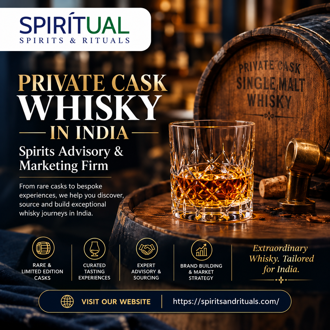 Spirits advisory India, Spirits marketing firm, Private cask whisky India, Indian single malt whisky, Whisky flavour guide, Craft spirits consultancy, Spirits and Rituals