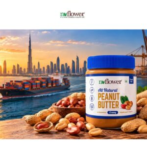 private label peanut butter for UAE brands, private label peanut butter manufacturer India, peanut butter manufacturer Jebel Ali export, custom peanut butter recipe development, low MOQ private label peanut butter, FSSC 22000 BRCGS certified peanut butter manufacturer, own label nut butter supplier UAE